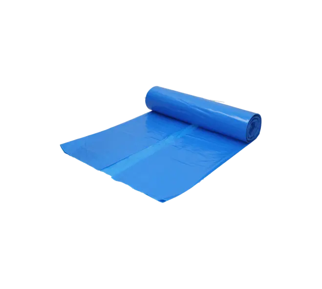Afvalzak Gerecycled, LDPE, Blauw, 65+50 (2x25)x135cm, T80 , 240 Liter, 10 Rollen x 10 Stuks AL