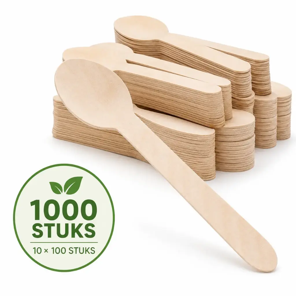 Houten lepel 160mm FSC 100% BIO Per Doos 1000 Stuks