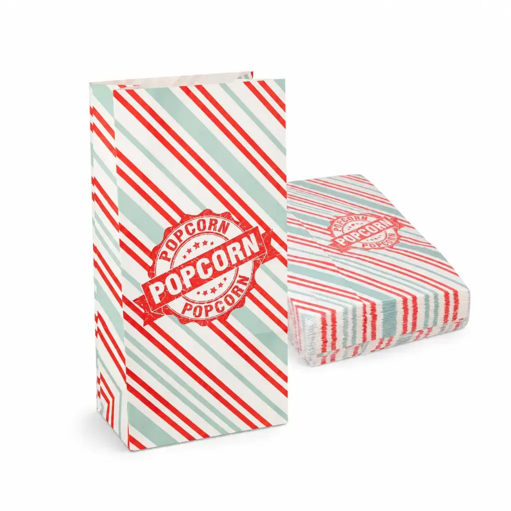 Popcorn zak, vetdicht 1,3 l 21 cm x 10,5 cm x 6 cm, popcornzakken doos 1000 stuks (10x100)