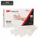 Vinyl handschoenen transparant & poedervrij "Comfort" maat L ongepoederd 1000 stuks (10x100)