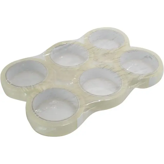 Dozensluittape, PP, 25mm, 66m, transparant 28 My Per Krimp 6 Tape Rollen