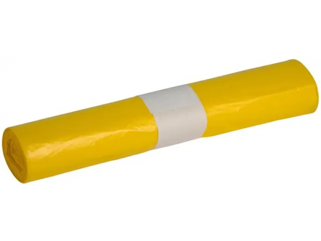 Afvalzakken PMD  60 liter 61x80+5cm MDPE geel rol 10 stuks