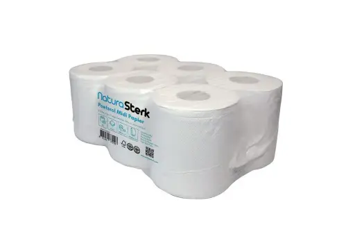 NaturaSterk Midi Poetspapier Cellulose 2-laags 500 gram,MZ Met Zakje 6 rollen 3Kg YT pr/02806 