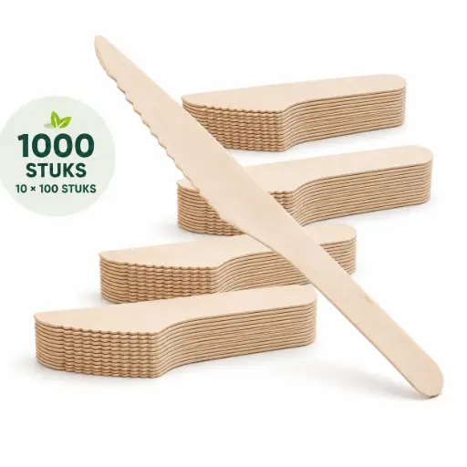 Houten mes 165mm FSC 100% BIO Per Doos 1000 Stuks