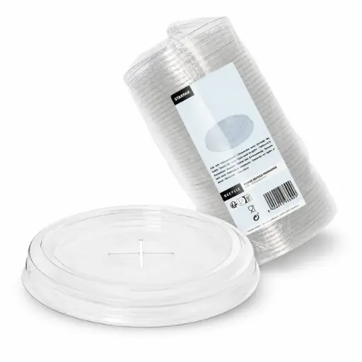 Deksel "Hurricane", PET rond Ø 9,5 cm glashelder met kruis-opening
